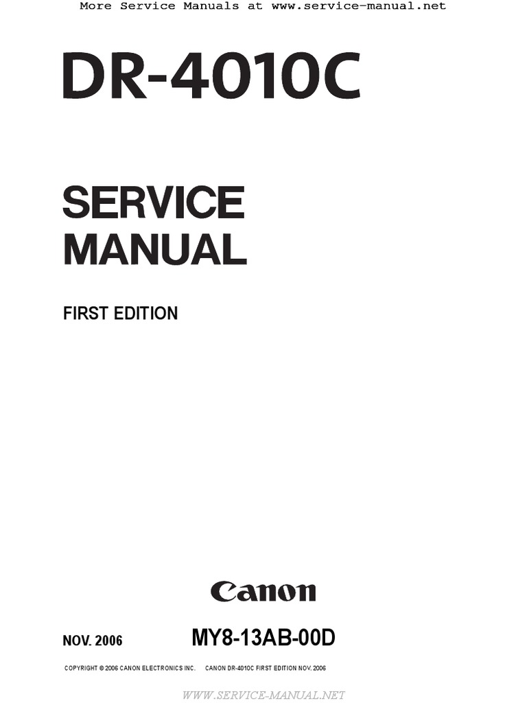 CANON DR-4010C Service Manual.pdf | Image Scanner | Digital & Social Media