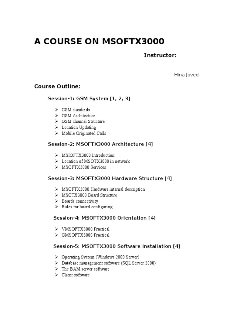 MSC Course Outline4 | PDF
