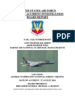 U.S. Air Force Report On August, 2014 F-15 Crash