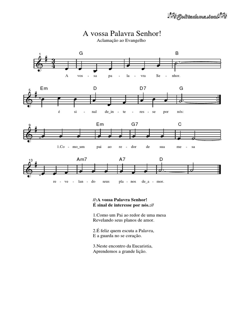 A Vossa Palavra Senhor e Sinal | PDF