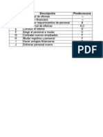 Ejercicio de CPM-Pert