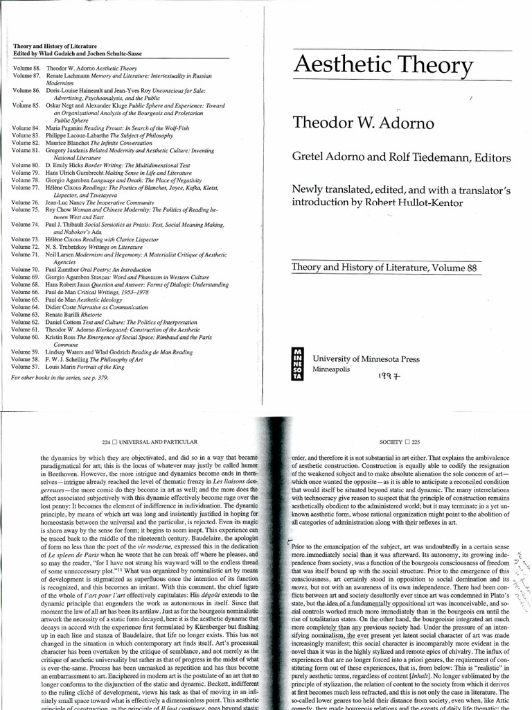 Theodor_Adorno_Aesthetic_Theory Aesthetics Ideologies