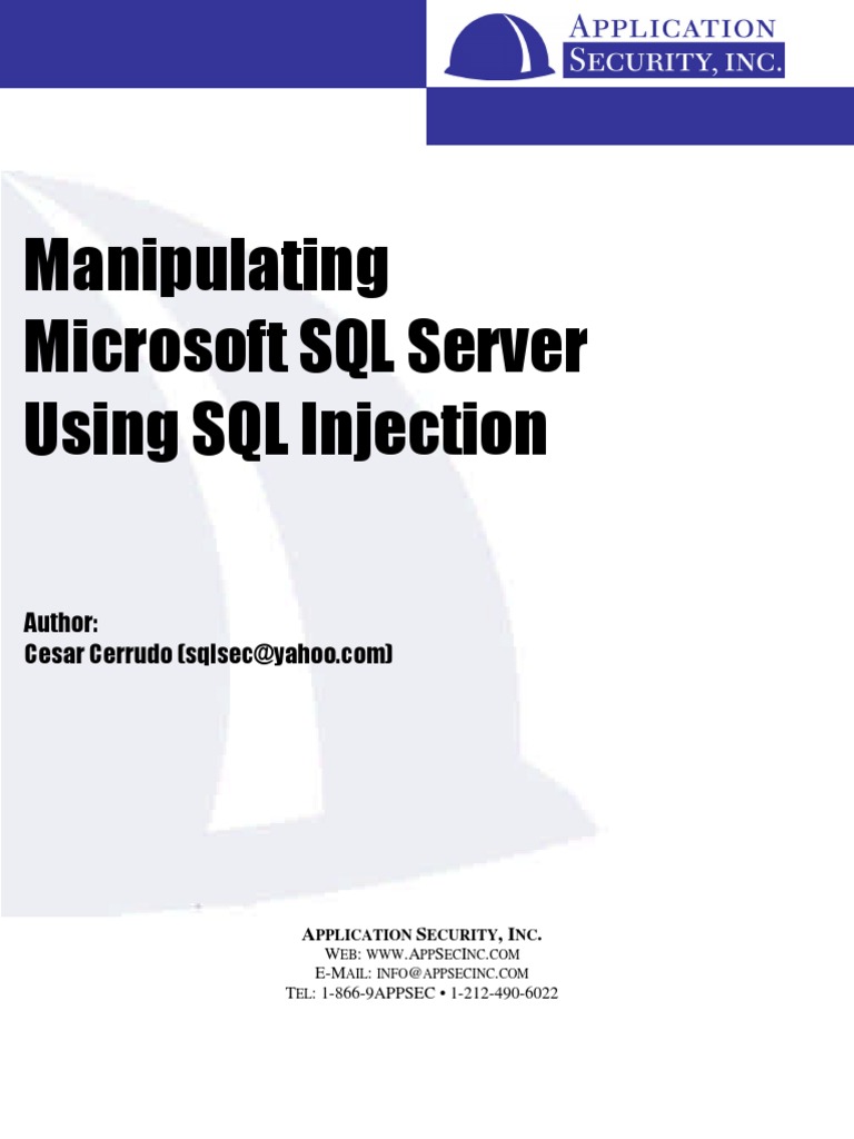 Advanced SQL Injection Techniques | PDF | Microsoft Sql Server | Sql