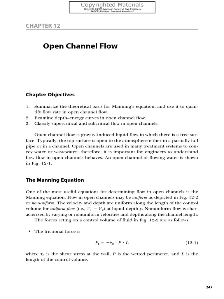 Open Channel Flow | PDF