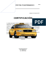 Certificación de Trabajo Taxi