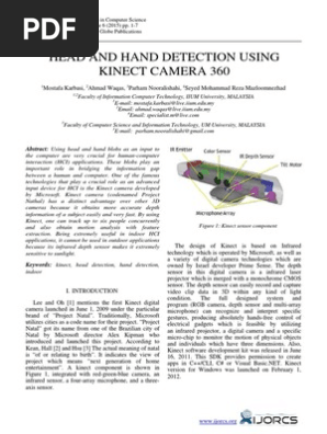 Head and Hand Detection using Kinect Camera 360