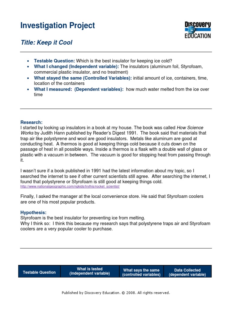 Full Project Example Keep It Cool | PDF