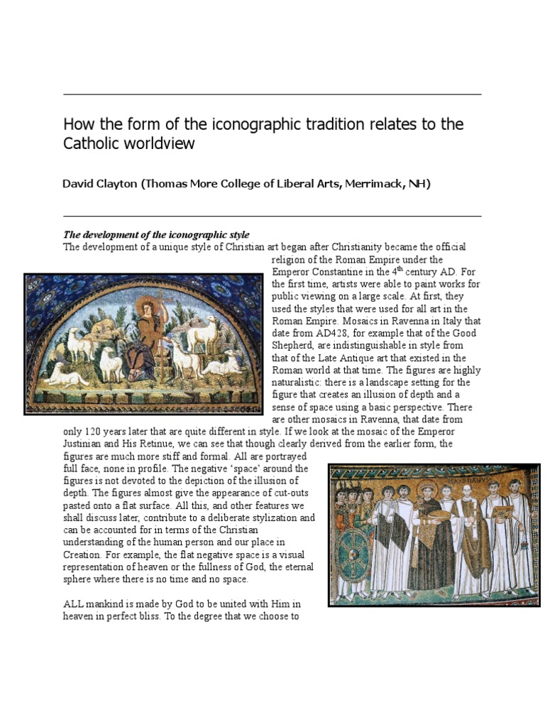 How The Form of The Iconographic Tradition Relates To The Catholic ...