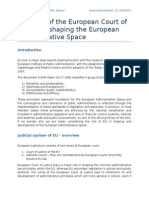 The Role of the European Court of Justice in Shaping the European Administrative Space