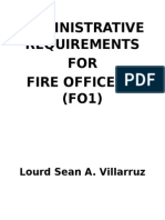 Administrative Requirements FOR Fire Officer 1 (FO1) : Lourd Sean A. Villarruz