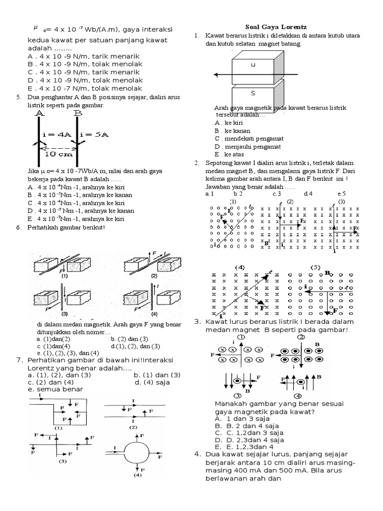 Soal Gaya Lorentz