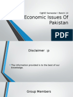 Economic Issues of Pakistan: C@SE Semester I Batch 14