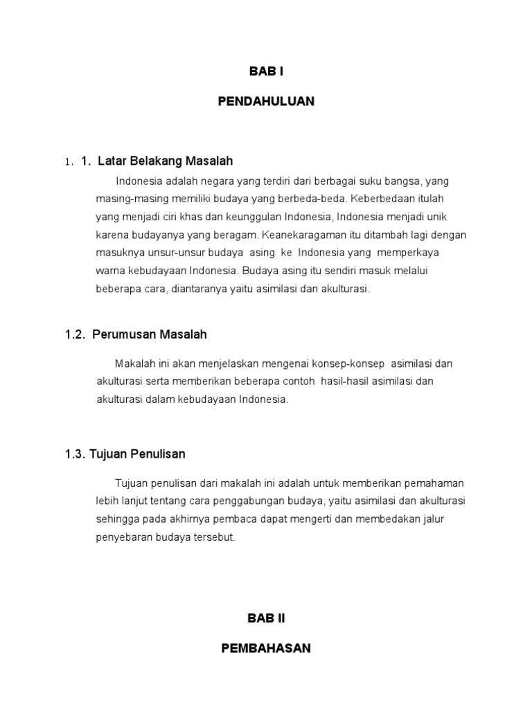 Makalah Sosiologi Asimilasi Dan Akulturasi