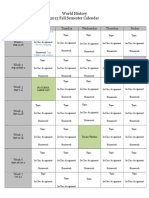 World History 2015 Fall Calendar