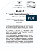 Decreto 1352 Del 26 de Junio de 2013 Juntas de Calificacion de Invalidez