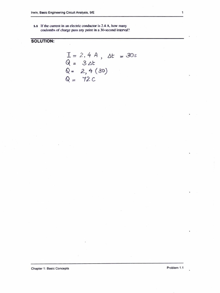 Irwin, Basic Engineering Circuit Analysis, 9E Solutions | PDF ...