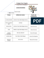 Lecturas Domiciliarias 8° 2015