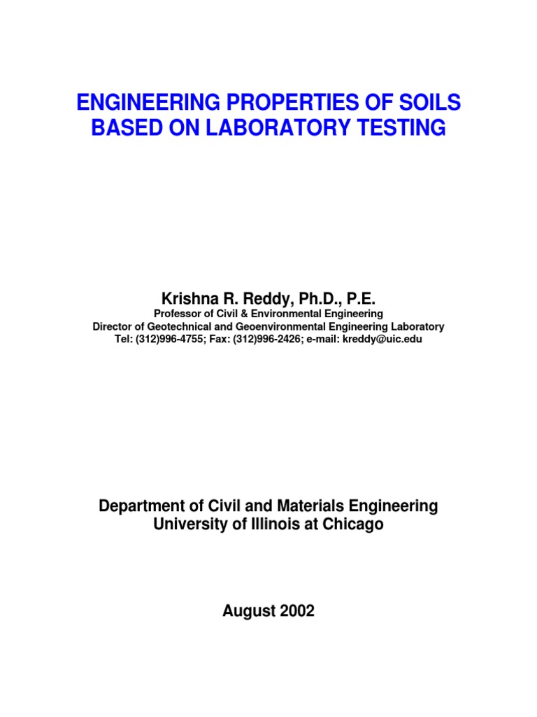 Engineering Properties of Soils Based On Laboratory Testing - Krishna R ...