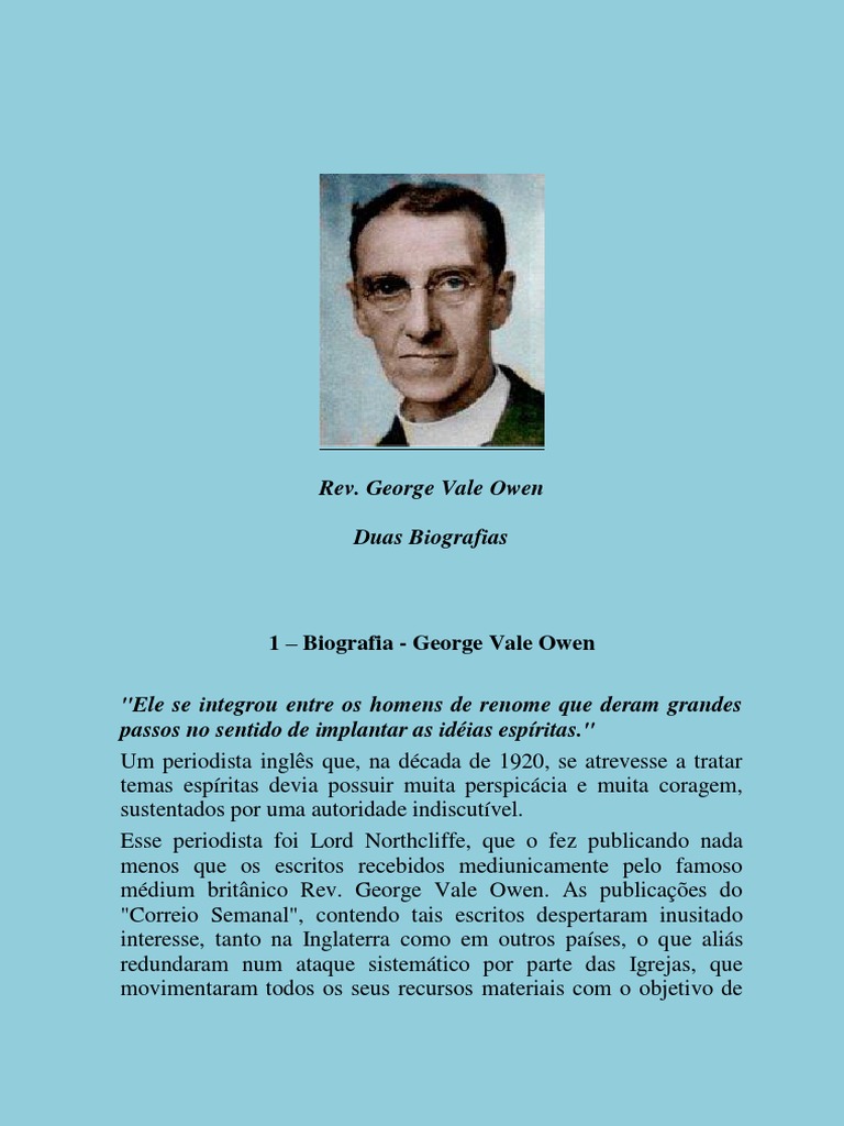 Biografia de George Vale Owen | PDF | Espiritismo | Religião e crença