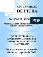 Experiencias de Supervision de Obras Ingenieria Civil