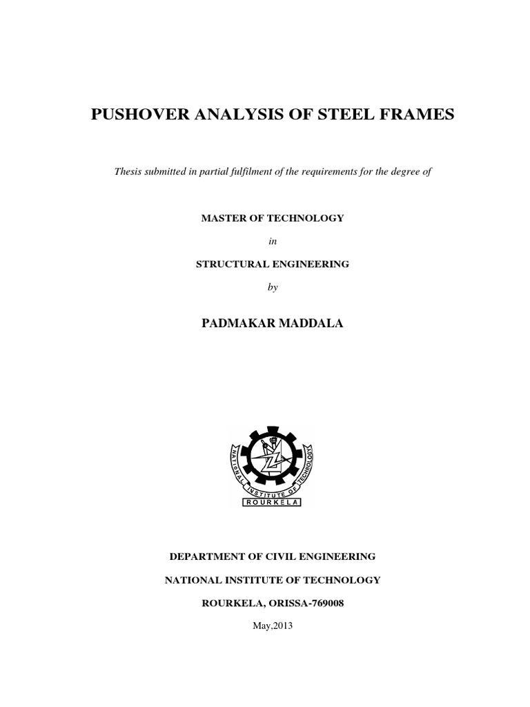 Pushover Analysis of Steel Frames | PDF | Deformation (Engineering ...