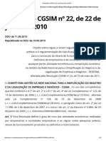 Resolução CGSIM Nº 22, De 22 de Junho de 2010