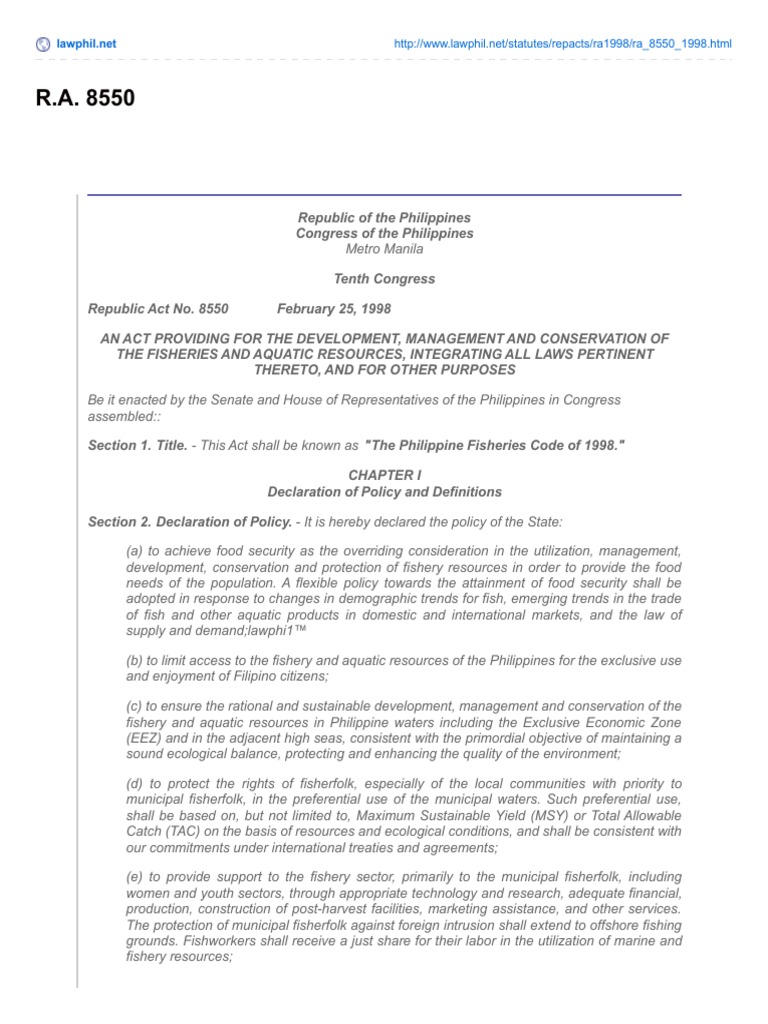 Ra 8550 PDF | PDF | Coral | Aquatic Ecosystem