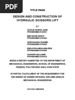 Design and Construction of A Hydraulically Powered Scissors Lift