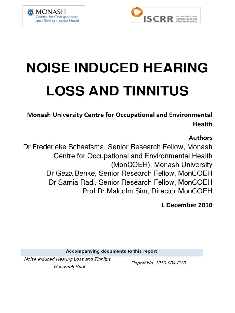 004 Noise Induced Hearing Loss and Tinnitus Tinnitus Hearing Loss