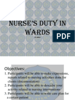 Nurse's Duty in Wards