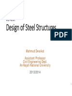 Design of Steel Structures: Mahmud Dwaikat Assistant Professor Civil Engineering Dept. An-Najah National University