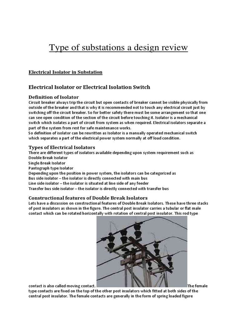 Type of Substations A Design Review | PDF | Electrical Substation ...