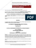 Ley de La Universidad Autónoma de La Ciudad de México