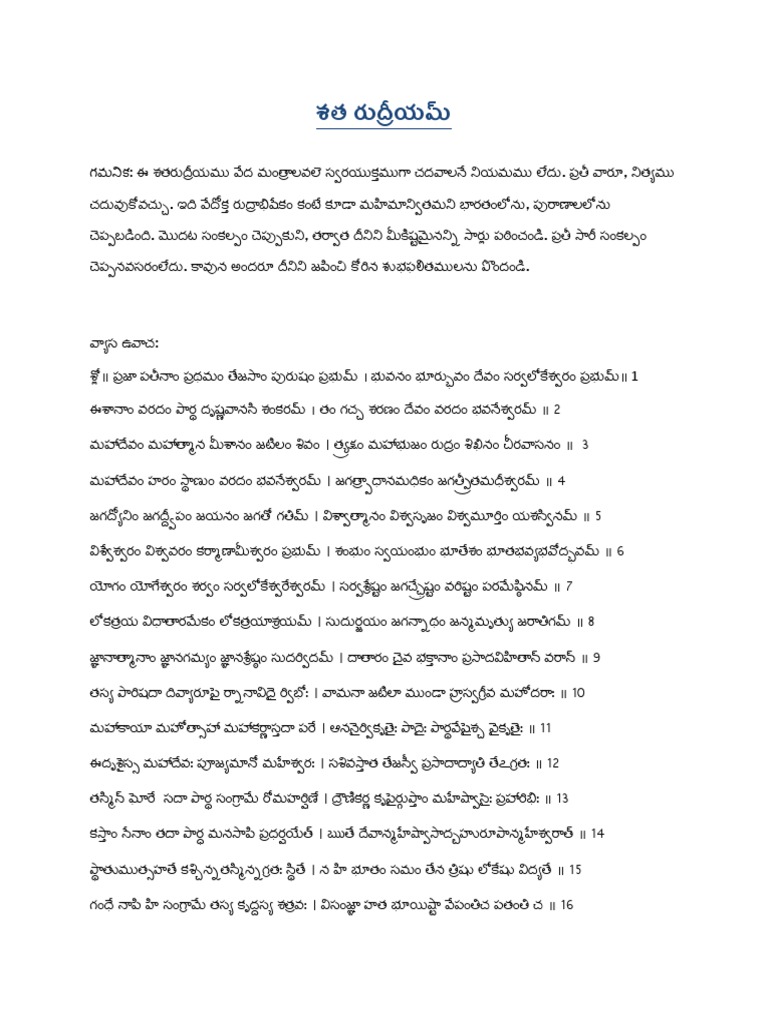 Shata Rudreeyam | PDF | Computers