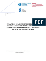 Evaluación de Las Medidas de Control para Reducir La Exposición A Formaldehído