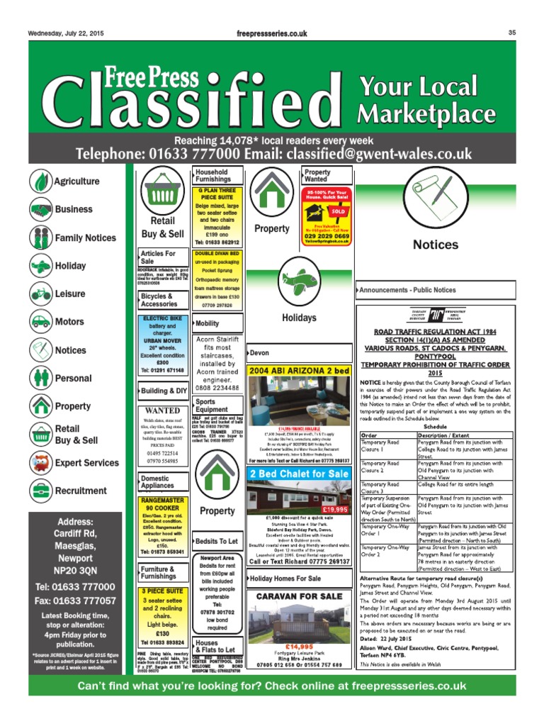 Free Press Classified 220715 PDF Newspapers Advertising