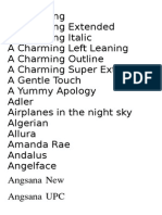 Fonts List