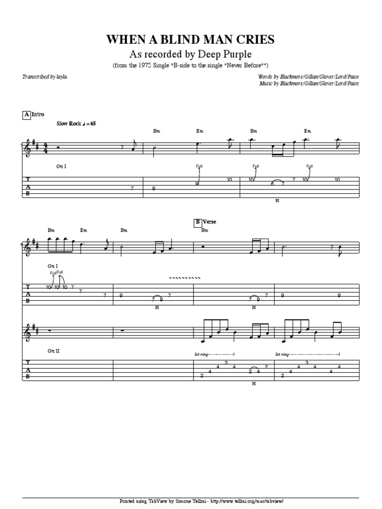 When a Blind Man Cries Rock Songs Recorded Music