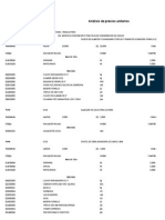 Analisis de Costos Unitarios Muros de Contencion y Practicas de Conservacion de Suelos