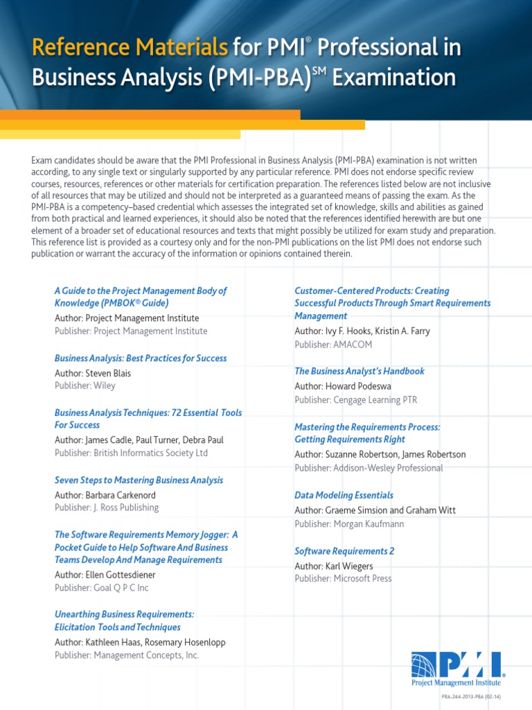 PBA Reference List v1 | PDF