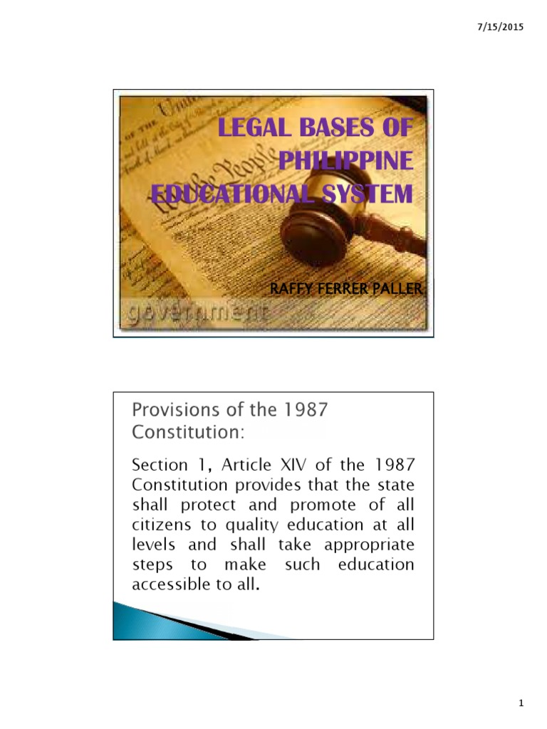 Legal Bases of Philippine Educational System | PDF | Happiness ...