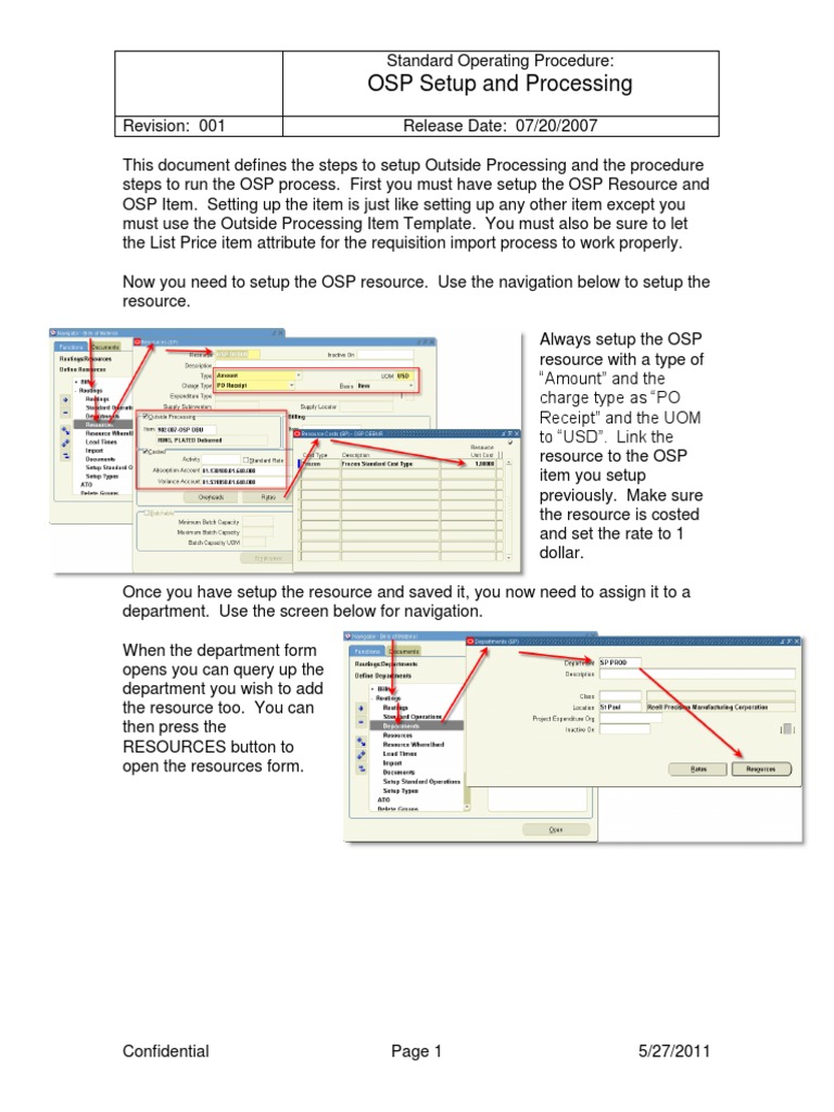OSP Setup and Processing | PDF
