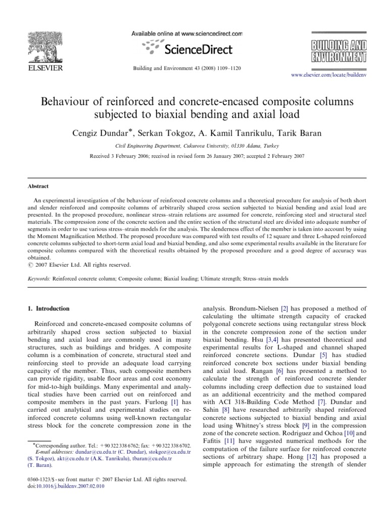 Biaxial Behavior of Composite Columns | PDF | Column | Strength Of ...