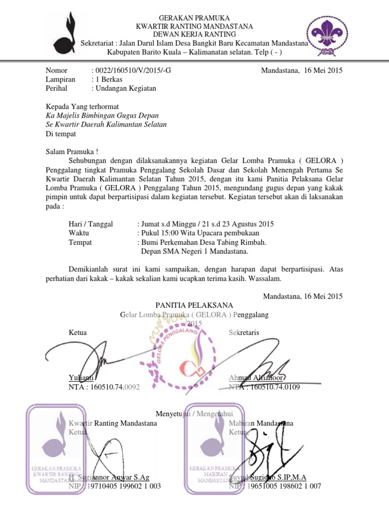Undangan Gelora Penggalang 2015