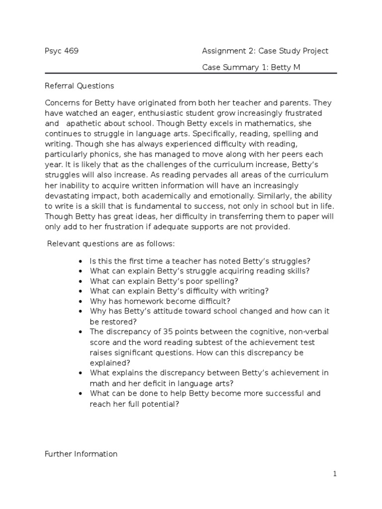 case conceptualization assignment | Learning Disability | Educational