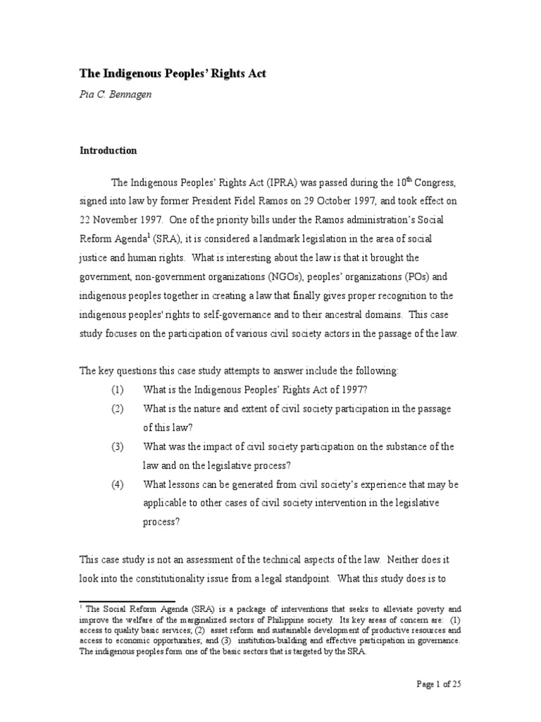 Indigenous Peoples' Rights Act Overview | PDF | United States Congress ...