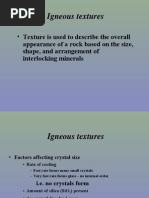 Igneous Rocks Textures | PDF | Igneous Rock | Basalt