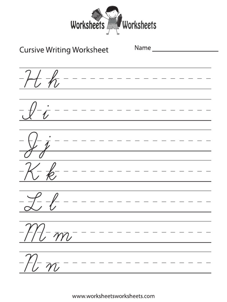 teaching cursive writing worksheet pdf