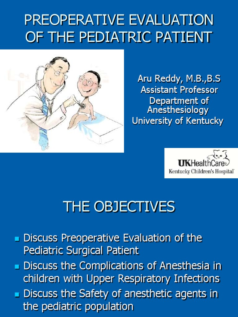 Preoperative Evaluation Of The Pediatric Patient Anesthesia Common Cold
