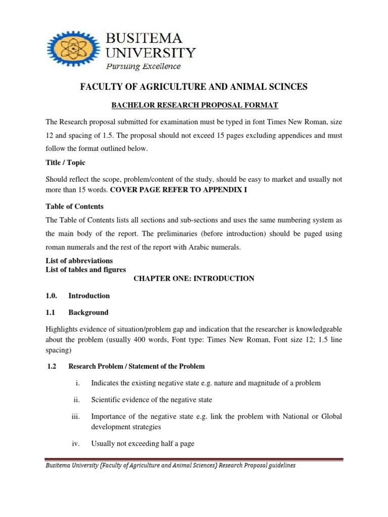 tut research proposal format